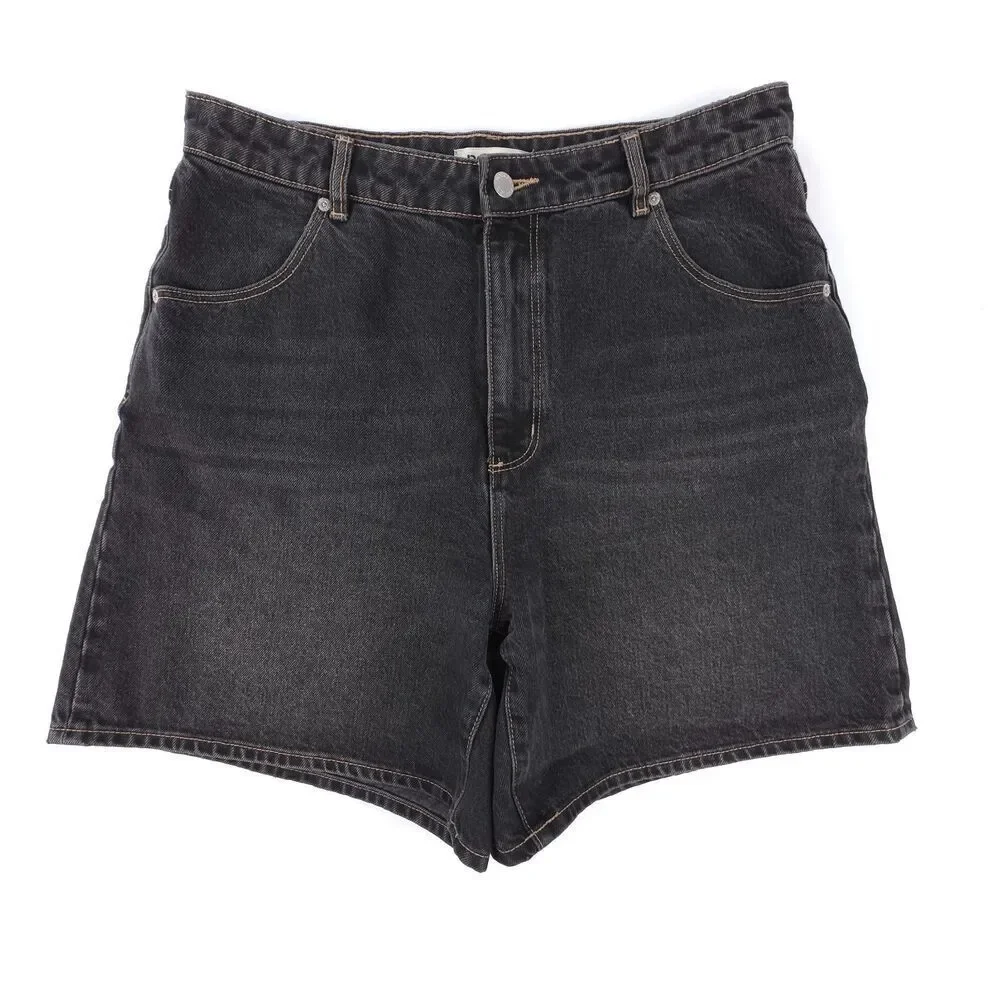 NEW Rollas Free People Super Mirage Jean Shorts Black Awkward Length Bermuda 31